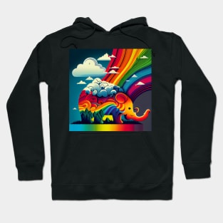 The Rainbow Elephant. Hoodie